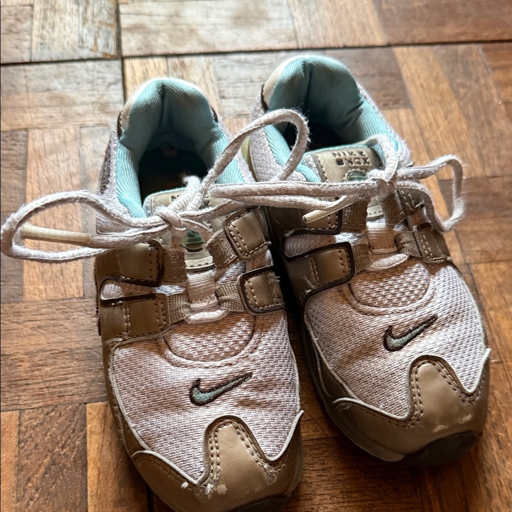 Nike Kids' White and Tan Sneakers